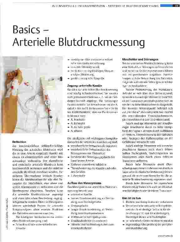Vorschauseite 1: Basics - Arterielle Blutdruckmessung