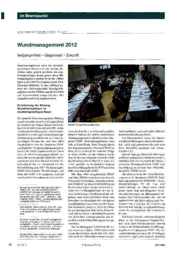 Vorschauseite 1: Wundmanagement 2012