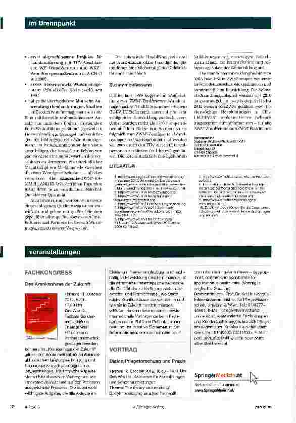 Vorschauseite 4: Wundmanagement 2012