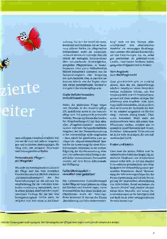 Vorschauseite 2: Die Pflege in Zeiten knapper Personalressourcen