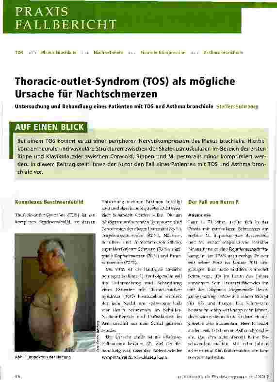 Vorschauseite 1: Thoracic-outlet-Syndrom (TOS) als mögliche Ursache für Nachtschmerzen