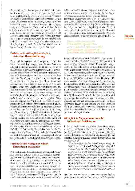 Vorschauseite 3: Ehrenamtliche der Hospizarbeit als Fachleute für das Alltägliche