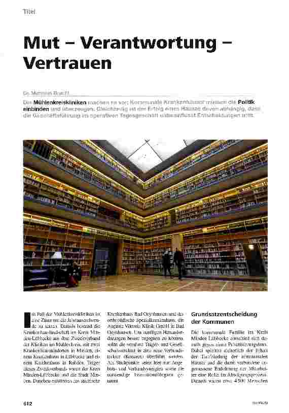 Vorschauseite 1: Mut - Verantwortung -Vertrauen