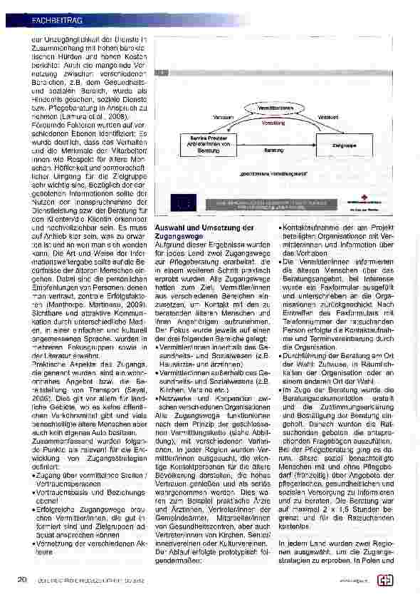 Vorschauseite 2: Verbesserung des Zugangs zu Pflegeberatung für zu Hause lebende ältere Menschen - Ergebnisse eines europäischen Projekts