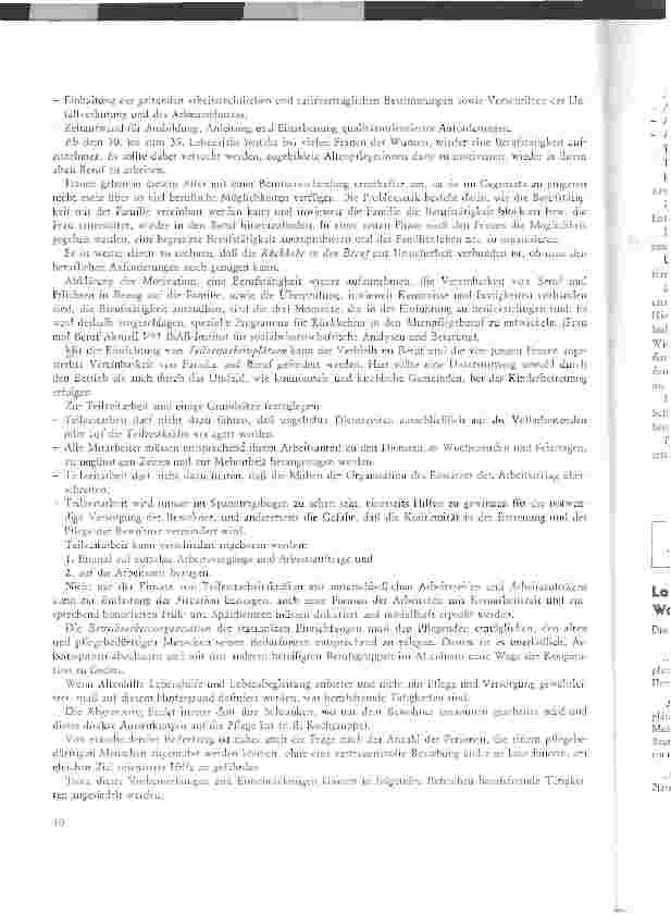Vorschauseite 4: Stellungnahme - vorgelegt zur Altenpflegekonferenz am 29. Juni 1992 Zu Fragen der Bundesministerin zur Situation in der Altenund Behinder-