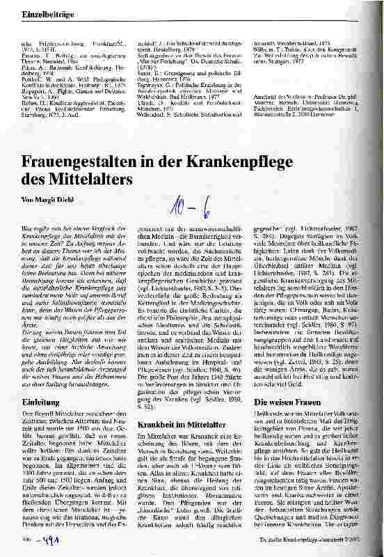 Vorschauseite 1: Frauengestalten in der Krankenpflege im Mittelalter