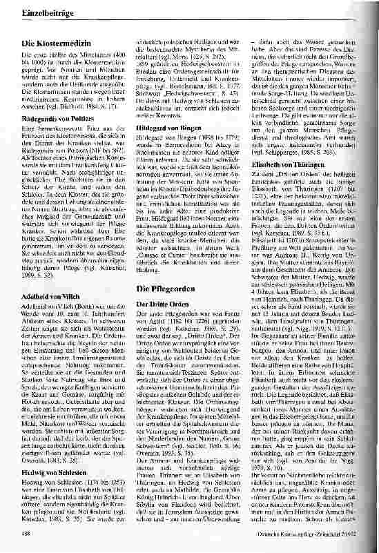 Vorschauseite 3: Frauengestalten in der Krankenpflege im Mittelalter