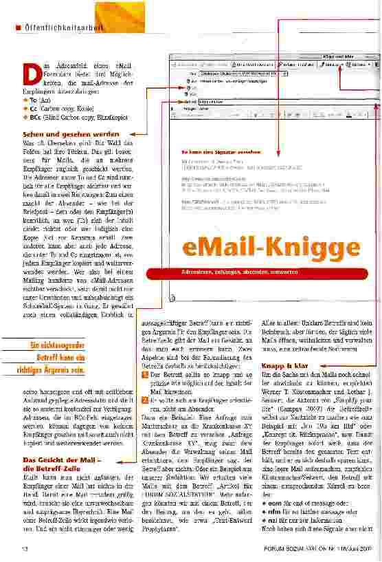 Vorschauseite 1: eMail-Knigge Adressieren, anhängen, absenden, antworten