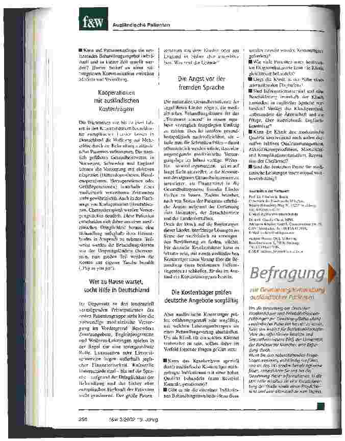 Vorschauseite 4: Ausländische Patienten sind anspruchsvolle Patienten