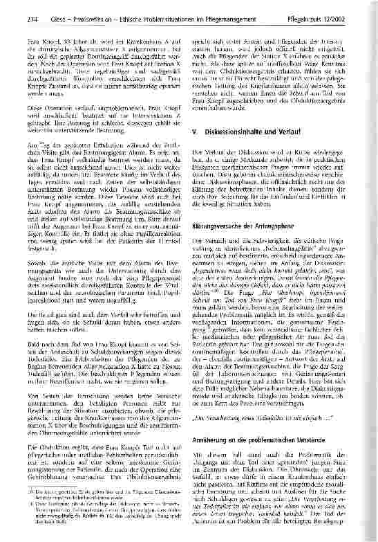 Vorschauseite 3: Praxisreflexion - Ethische Problemsituationen im Pflegemanagement Eine Falldiskussion der Studierenden im sechsten Semester Pflegemanagement der Katholischen Stiftungsfachhochschu…