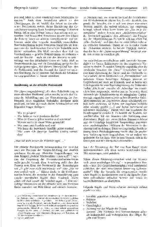Vorschauseite 4: Praxisreflexion - Ethische Problemsituationen im Pflegemanagement Eine Falldiskussion der Studierenden im sechsten Semester Pflegemanagement der Katholischen Stiftungsfachhochschu…