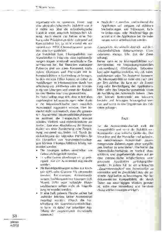 Vorschauseite 2: Inkompatibilitäten von Infusionslösungen - Erkennen und Vermeiden