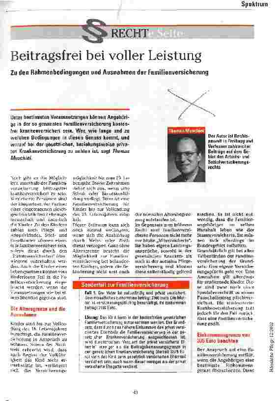 Vorschauseite 1: Beitragsfrei bei voller Leistung