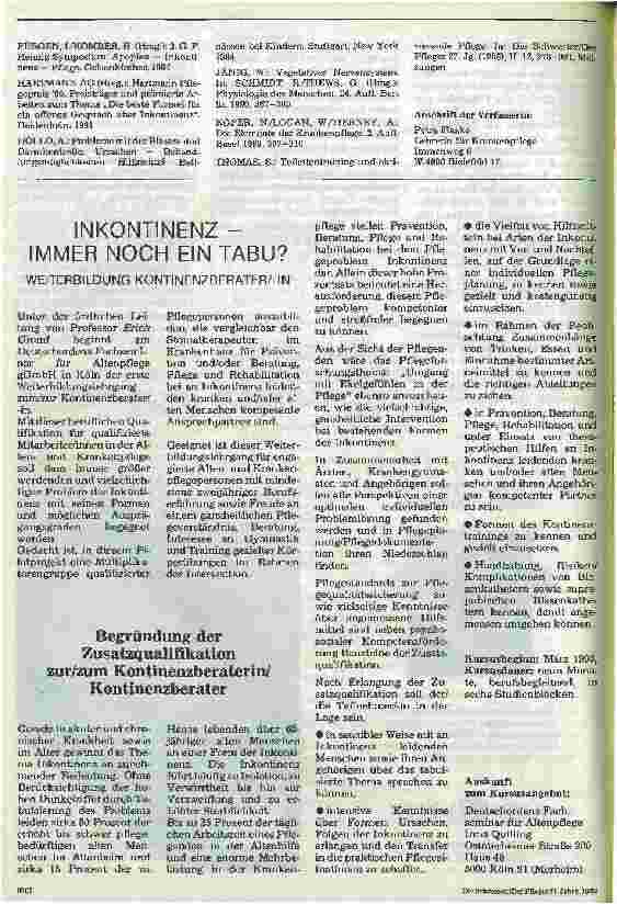 Vorschauseite 6: Behandlung der Harninkontinenz im pflegerischen Alltag Versuch einer patientenorientierten Problemerfassung (2)