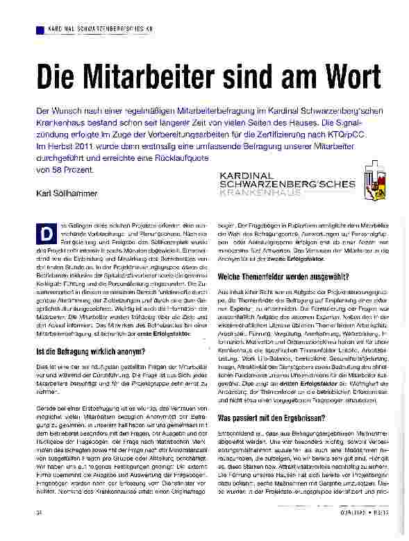 Vorschauseite 1: Die Mitarbeiter sind am Wort
