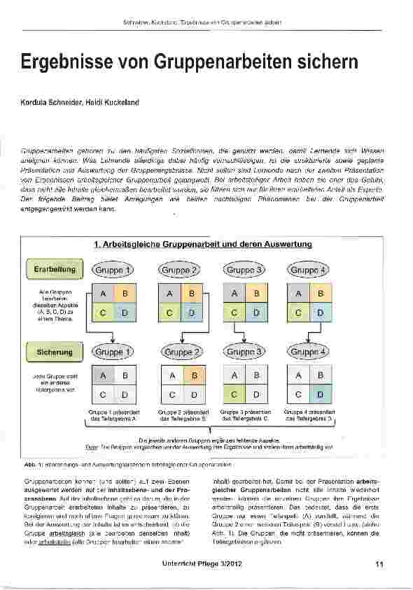 Vorschauseite 1: Ergebnisse von Gruppenarbeiten sichern