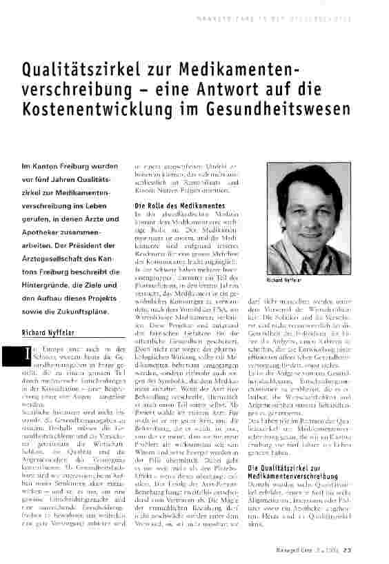 Vorschauseite 1: Qualitätszirkel zur Medikamentenverschreibung - eine Antwort auf die Kostenentwicklung im Gesundheitswesen