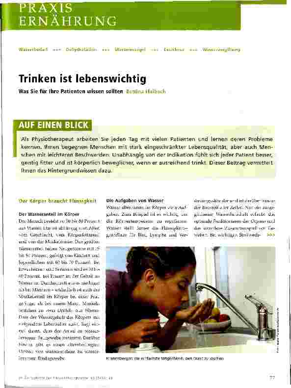 Vorschauseite 1: Trinken ist lebenswichtig