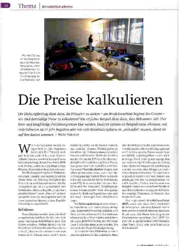 Vorschauseite 1: Die Preise kalkulieren
