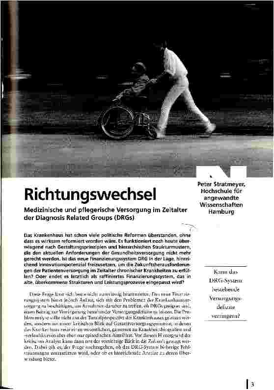 Vorschauseite 1: Richtungswechsel Medizinische und pflegerische Versorgung im Zeitalter der Diagnosis Related Groups (DRGs)