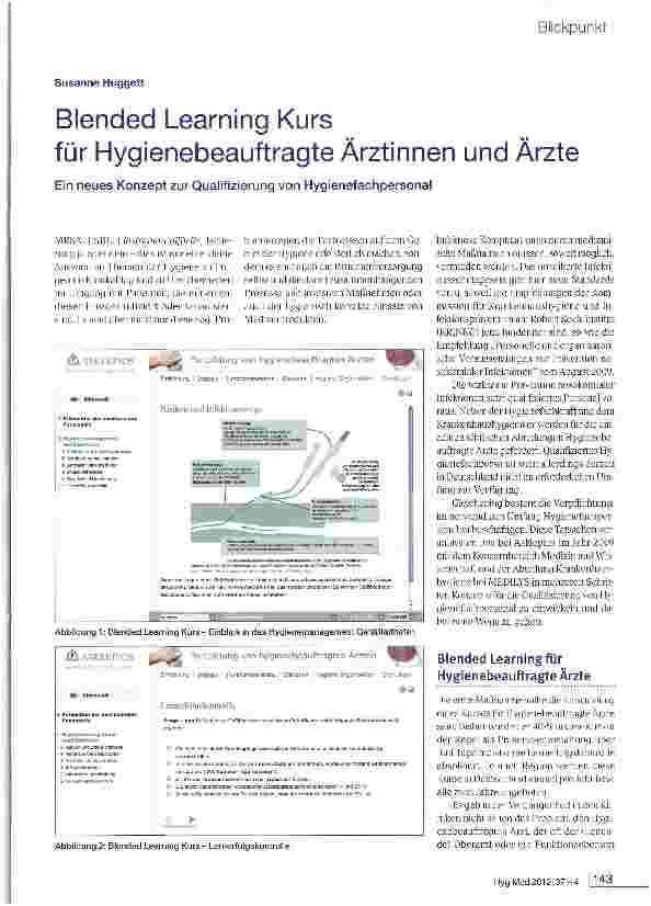 Vorschauseite 1: Blended Learning Kurs für Hygienebeauftragte Ärztinnen und Ärzte