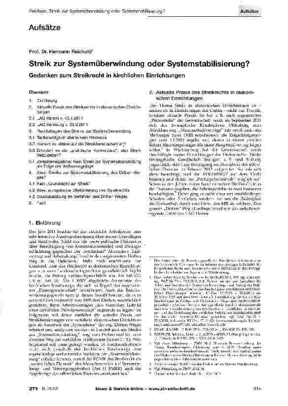Vorschauseite 1: Streik zur Systemüberwindung oder Systemstabilisierung?