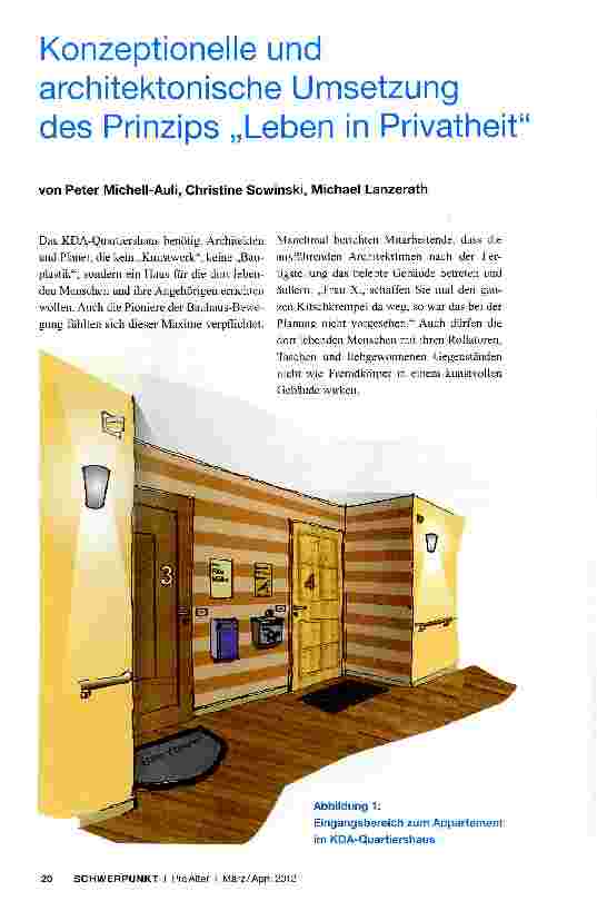 Vorschauseite 1: Konzeptionelle und architektonische Umsetzung des Prinzips „Leben in Privatheit