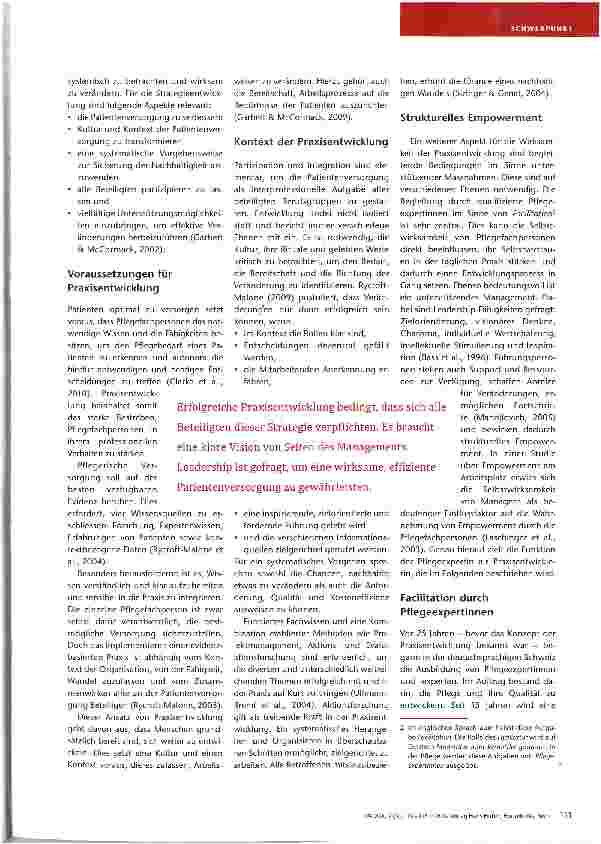 Vorschauseite 2: Praxisentwicklung im Trend der Zeit Pflegeexpertinnen als Fraxisentwicklerinnen: Ein Beispiel aus dem Universitätsspital Basel