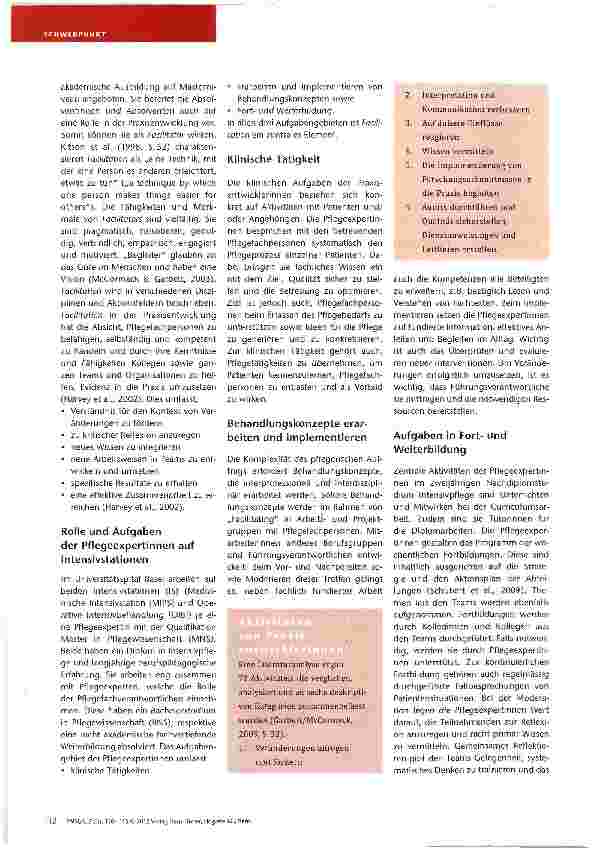 Vorschauseite 3: Praxisentwicklung im Trend der Zeit Pflegeexpertinnen als Fraxisentwicklerinnen: Ein Beispiel aus dem Universitätsspital Basel