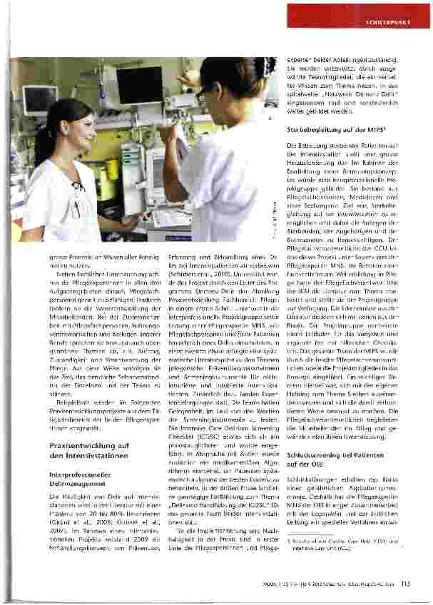Vorschauseite 4: Praxisentwicklung im Trend der Zeit Pflegeexpertinnen als Fraxisentwicklerinnen: Ein Beispiel aus dem Universitätsspital Basel