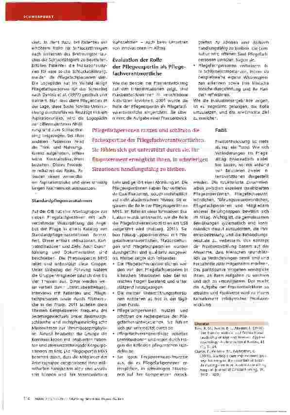 Vorschauseite 5: Praxisentwicklung im Trend der Zeit Pflegeexpertinnen als Fraxisentwicklerinnen: Ein Beispiel aus dem Universitätsspital Basel