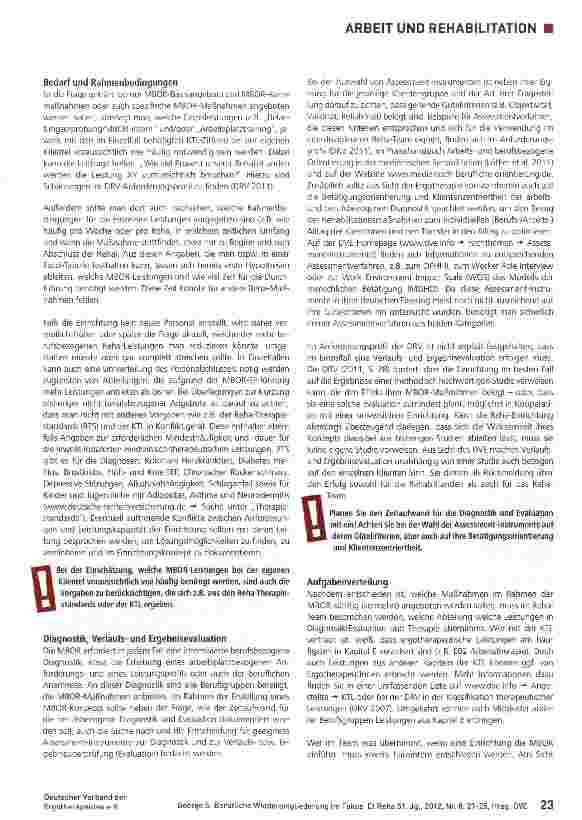 Vorschauseite 3: Berufliche Wiedereingliederung im Fokus