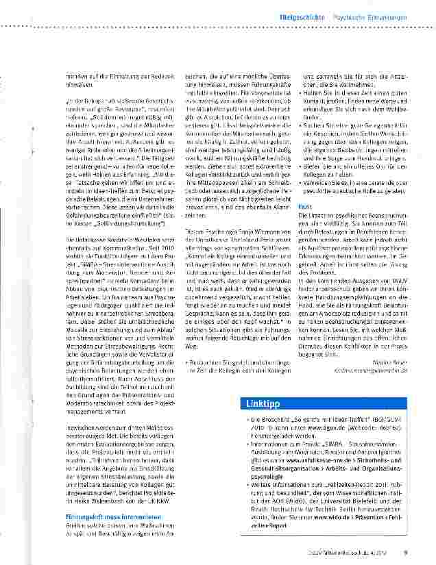 Vorschauseite 4: Psychische Belastungen und BeanspruchungenKommunikation schafft Abhilfe