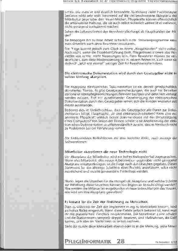 Vorschauseite 4: Risikofaktoren bei der Implementierung DV-gestützter Pflegeinformationssysteme