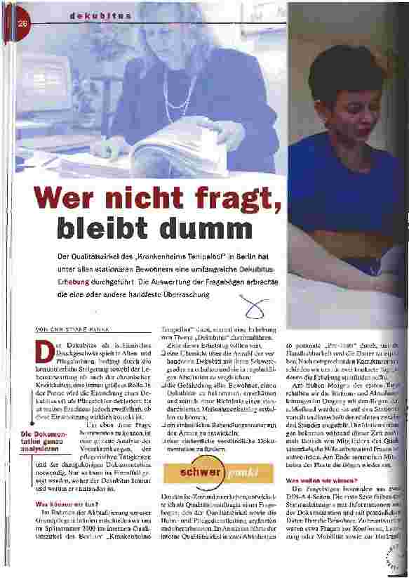 Vorschauseite 1: Wer nicht fragt, bleibt dumm