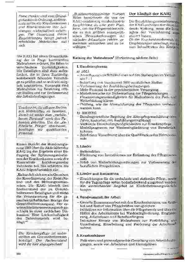 Vorschauseite 4: Die Pflege und die konzertierte Aktion im Gesundheitswesen (1)