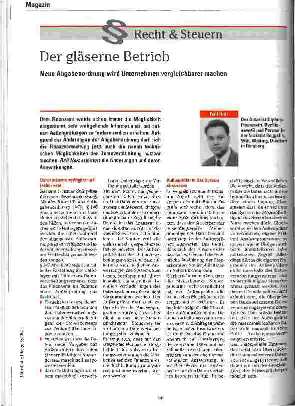 Vorschauseite 1: Der gläserne Betrieb