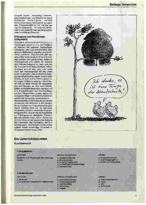 Vorschauseite 2: Atmung - Konzeption einer Unterrichtseinheit