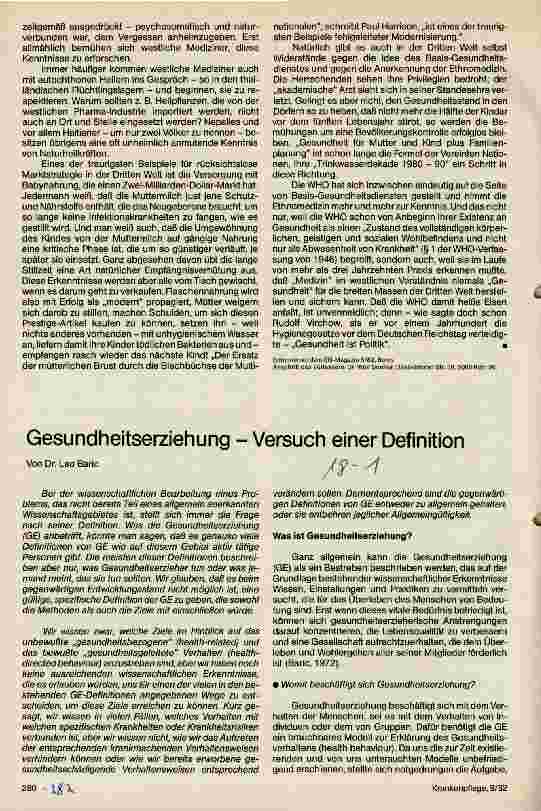 Vorschauseite 1: Gesundheitserziehung - Versuch einer Definition
