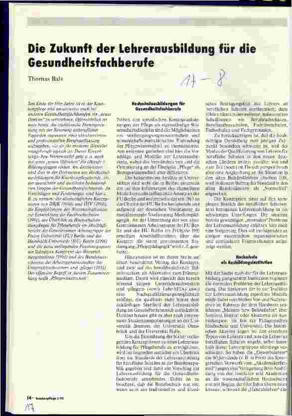 Vorschauseite 1: Die Zukunft der Lehrerausbildung für die Gesundheitslehre