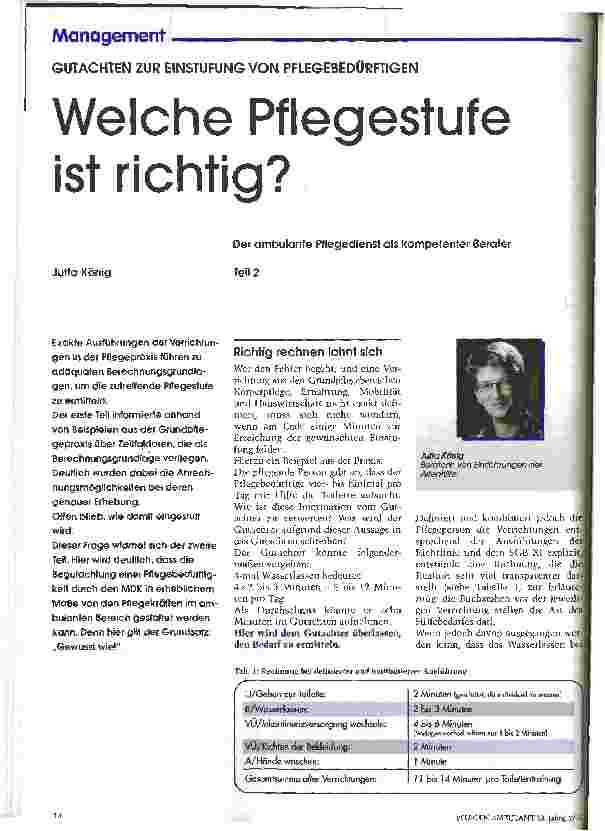 Vorschauseite 1: Welche Pflegestufe ist richtig? Teil 2