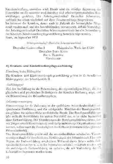 Vorschauseite 2: Stellungnahme der ADS zur Neuordnung der Krankenpflegeund Kinderkrankenpflegeausbildung