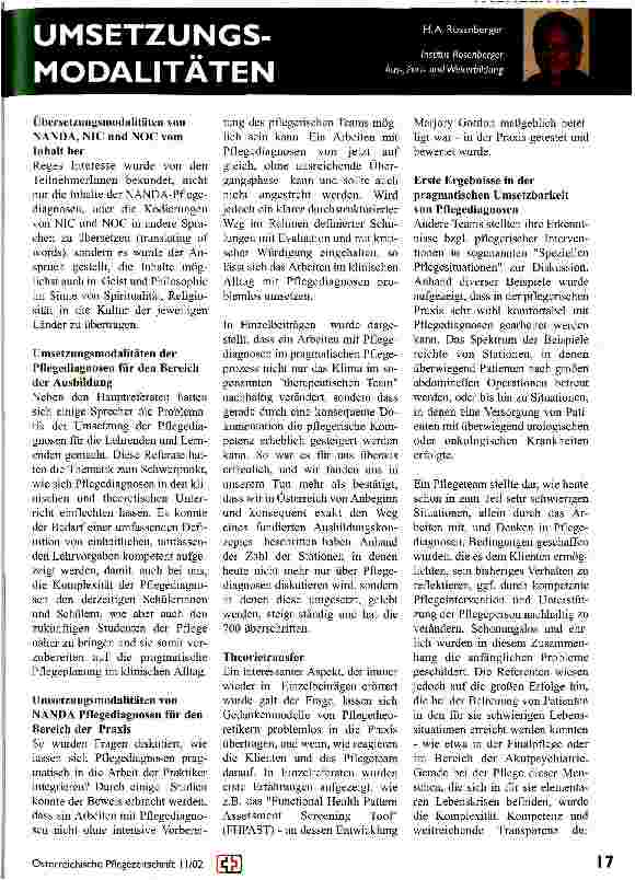 Vorschauseite 2: Pflegediagnosen nur etwas für Wissenschaft und Forschung?
