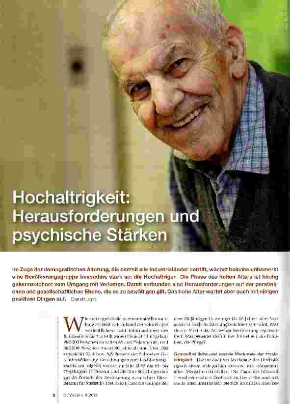 Vorschauseite 1: Hochaltrigkeit: Herausforderungen und psychische Stärker