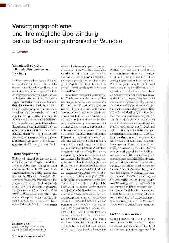 Vorschauseite 1: Versorgungsprobleme und ihre mögliche Überwindung bei der Behandlung chronischer Wunden