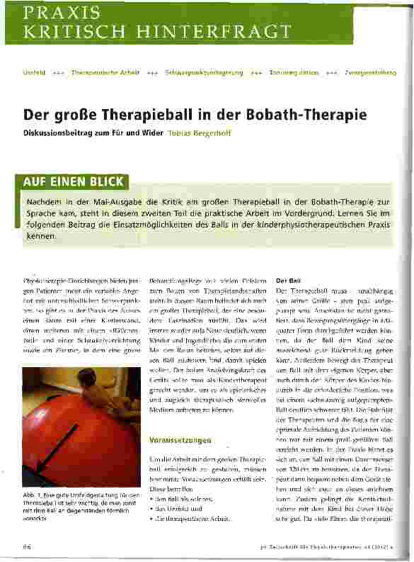 Vorschauseite 1: Der große Therapieball in der Bobath-Therapie