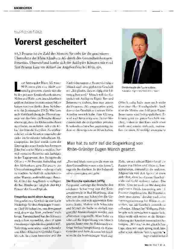 Vorschauseite 1: Vorerst gescheitert