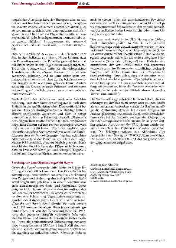Vorschauseite 3: Plötzlich einschießende Spastik der Beinmuskulatur während der Physiotherapie