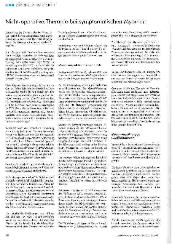 Vorschauseite 1: Nicht-operative Therapie bei symptomatischen Myomen