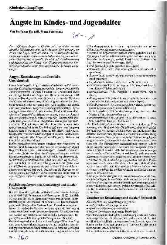Vorschauseite 1: Ängste im Kindesund Jugendalter